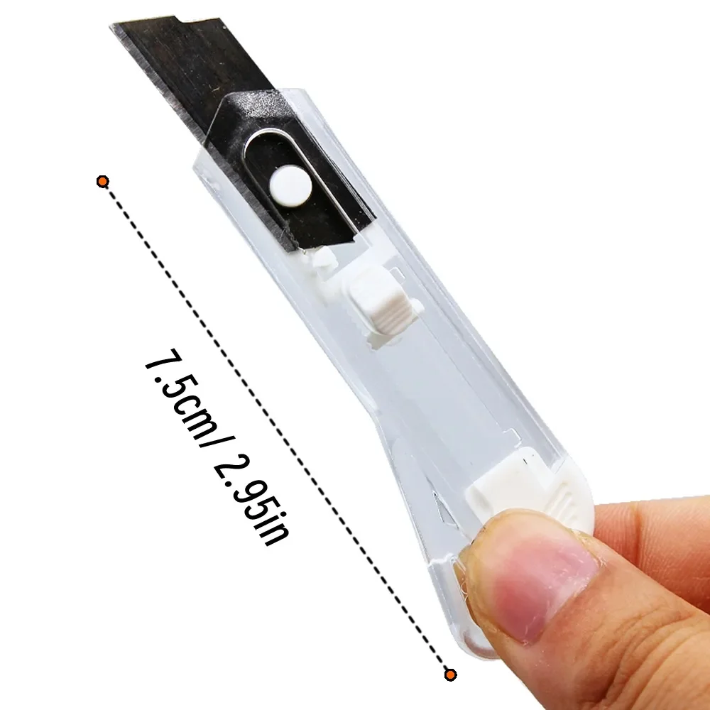 1/20Pcs Utility Knife Transparent Steel Paper Cut Box Cutter Tools Kit Non-Slip Blades Unboxing Knife Handicraft Carving Tools