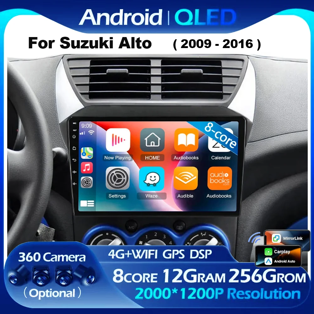 

CarPlay Android 15 For Suzuki Alto 2009 2010 2011 2012 2013 2014 2015 2016 Multimedia Stereo Car DVD Player Navigation GPS Radio
