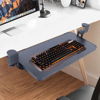Bymaocar Slide-Out Keyboard Tray with Desk Clamps | Computer Desk Keyboard Holder Shelf for Home/Office