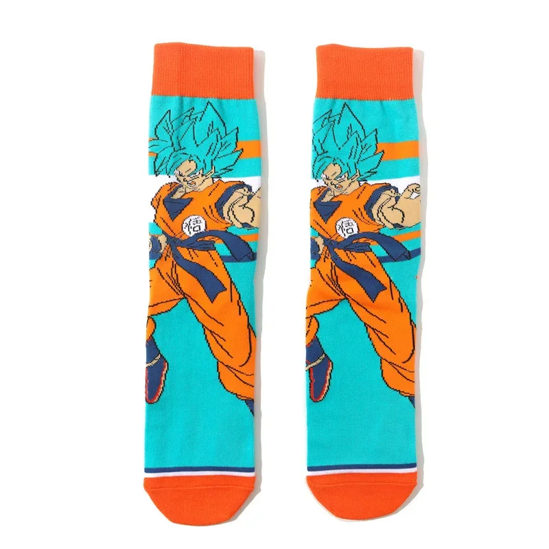 Dragon Ball Z Socks Men\'s Funny Anime Goku Vegeta Super Saiyan Cosplay Cartoon Kids Socks Personality Trend Anime Stockings
