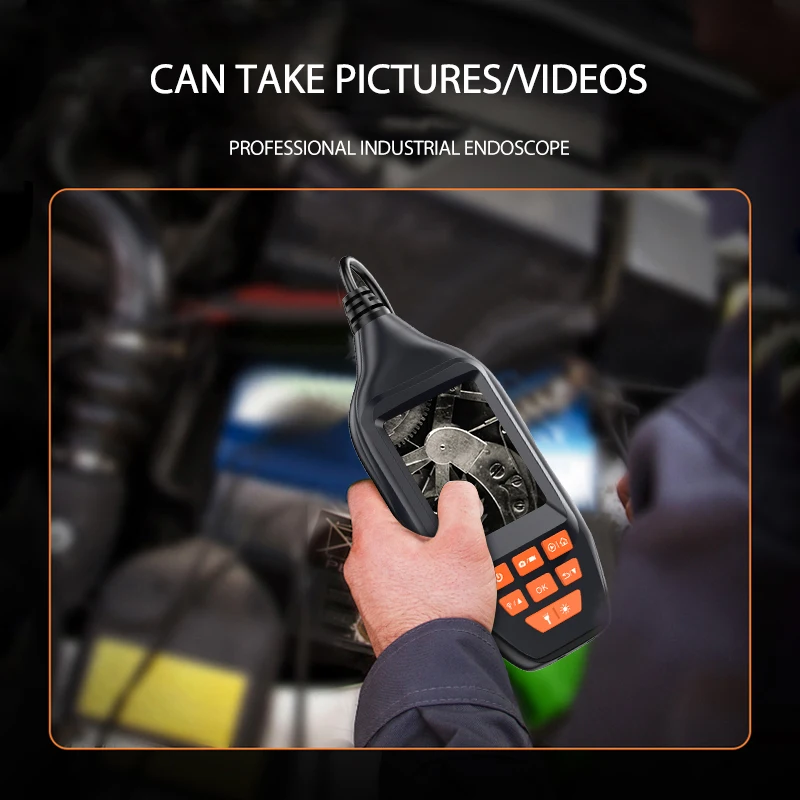 Ddcamera endoscópio industrial 8mm 1080p hd 3 polegadas lcd digital câmera de inspeção boroscópio ip67 à prova dip67 água câmera cobra com led