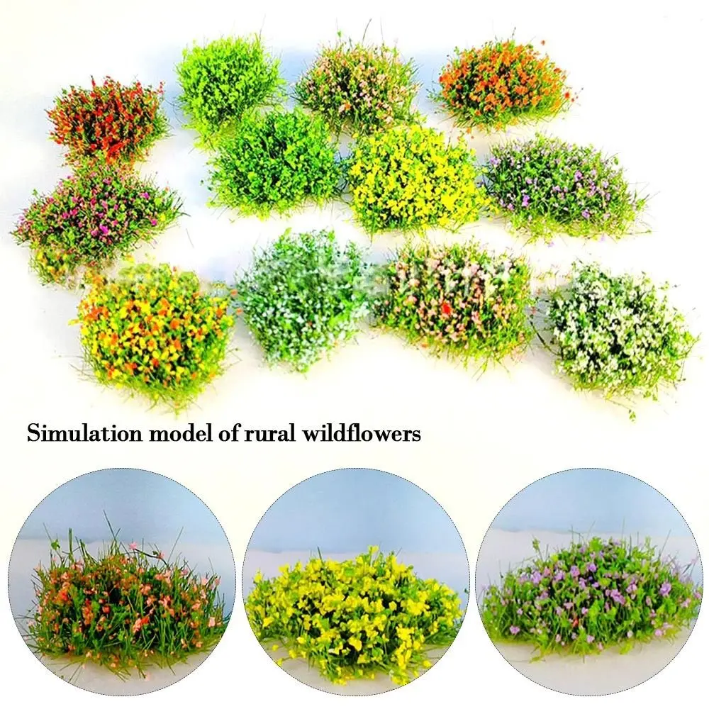 Multicolour Simulated Grass Tuft Static Terrain Flower Cluster Fake Grassland Sand Table Model Micro Landscape Scenery Modeling