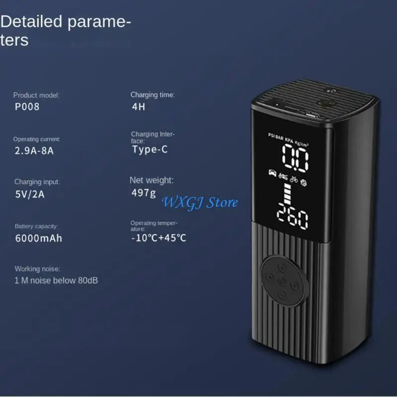 

37JE Auto Stop Wireless Air Inflator Tire Inflatable Compressor for CarMotorbike