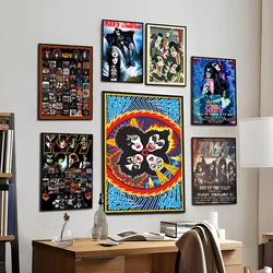 Vintage Heavy Metal Kiss Band Whitepaper Poster HD Quality Poster Wall Art Painting Study Room Wall Decor