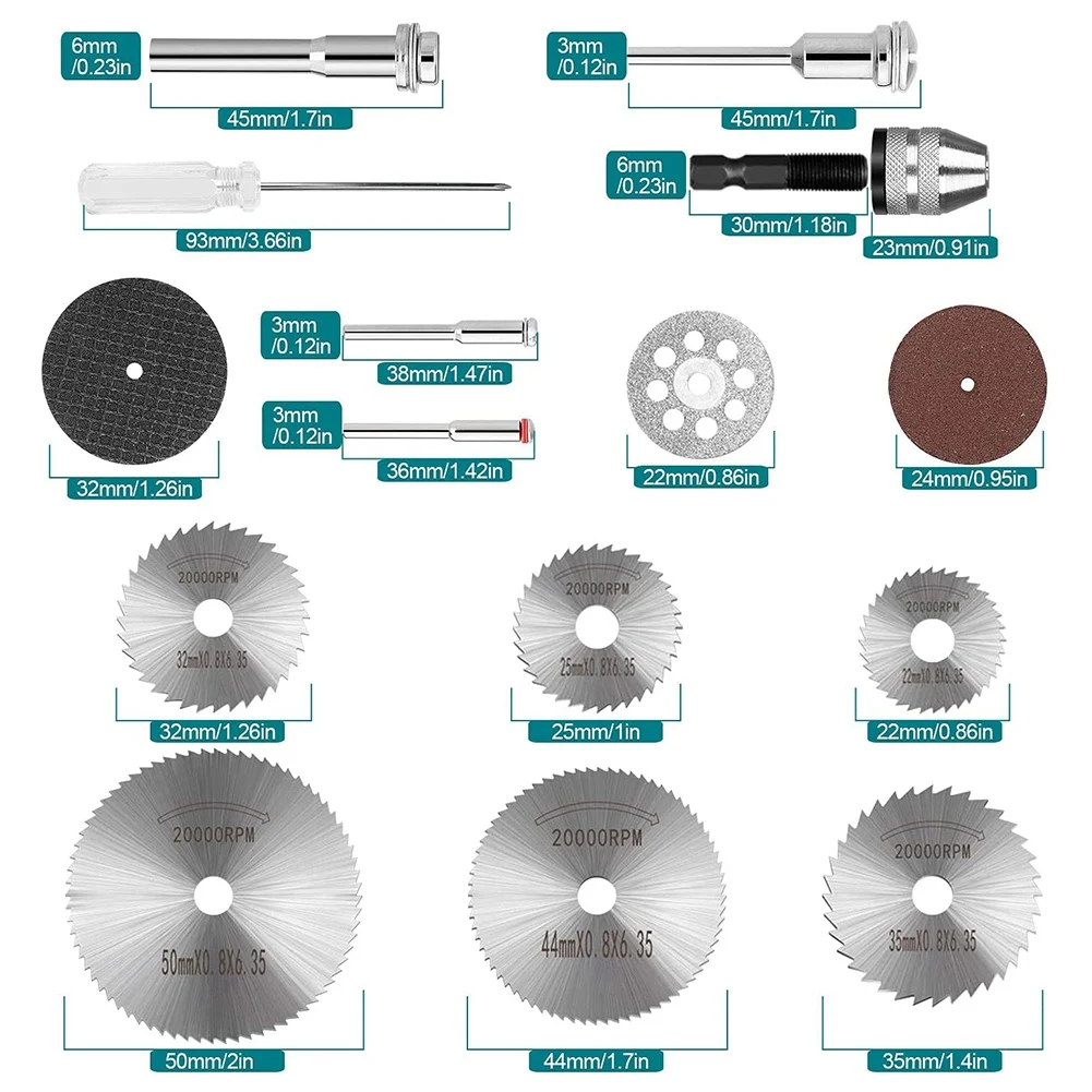 66 Pcs Cutoff Wheel Set for Rotary Tool Die Grinder, Resin Cutoff Wheel, Mini HSS Saw Blade, Resin Cutoff Disc