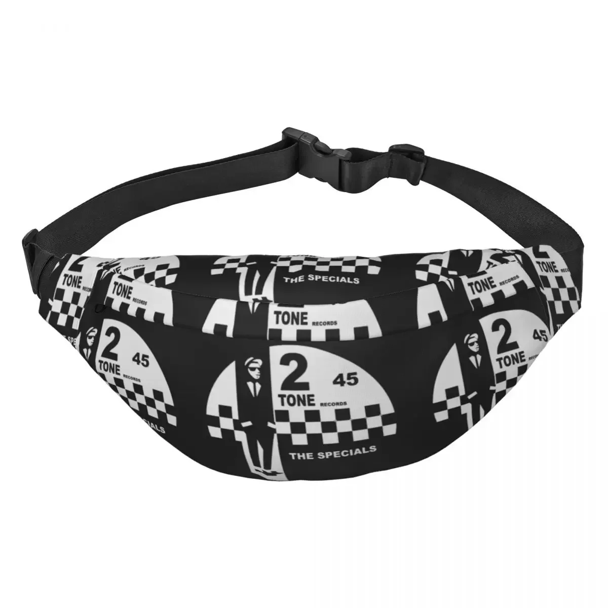 Two Tone Ska Checkers Fanny Pack Women Men Custom Wave Sling Crossbody Waist Bag for Cycling Camping Phone Money Pouch