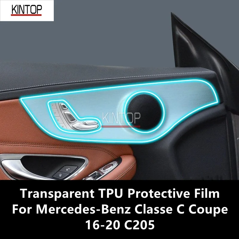 For Mercedes-Benz Classe C Coupe 16-20 C205 Car Interior Center Console Transparent TPU Protective Film Anti-scratch Repair Film