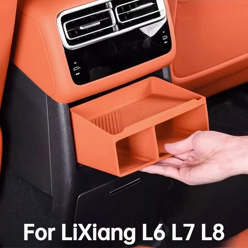 For Li Auto LiXiang L6 L7 L8 2023-2024 Rear Air Outlet Silicone Storage Box Multifunctional Interior Organizer Car Accessories