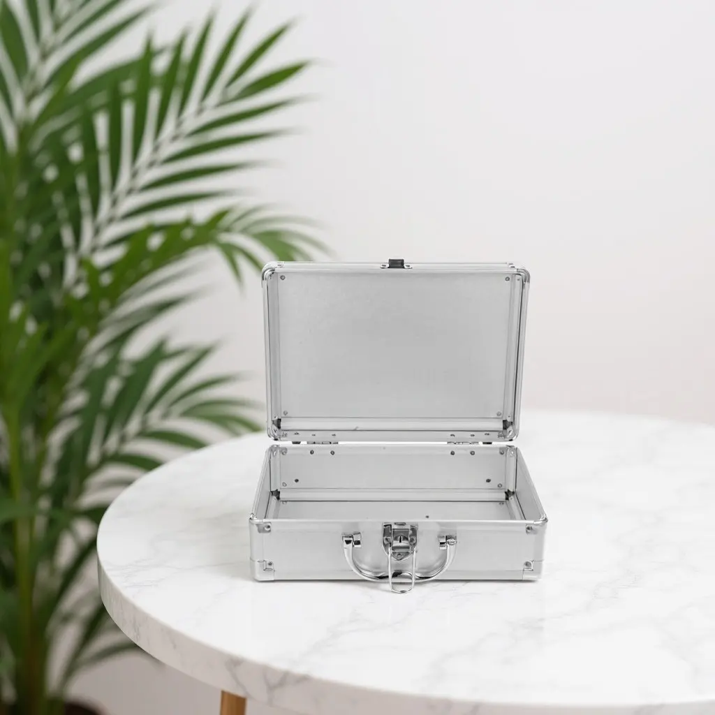アルミ合金製小型ハンドヘルドハードブリーフケースツールケースポータブル収納ボックスメイクアップカメラアクセサリーメタルケース