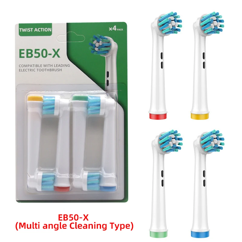 Cabeças de Substituição Escova Elétrica, Multi Angle Cleaning, Escova de Dente para Oral B, Toothbrush Bicos, EB50-X, 8 Pcs, 12 Pcs, 16 Pcs, 20Pcs