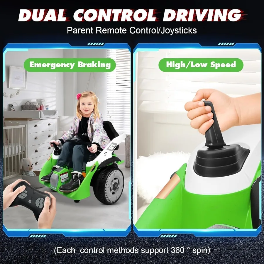 Ride On Bumper Car for Kids, 3.5MPH Max, 24V Electric Bumping Toy W/Parent Remote,3-Speed,360°Spin，Bluetooth Music, Electric Bum