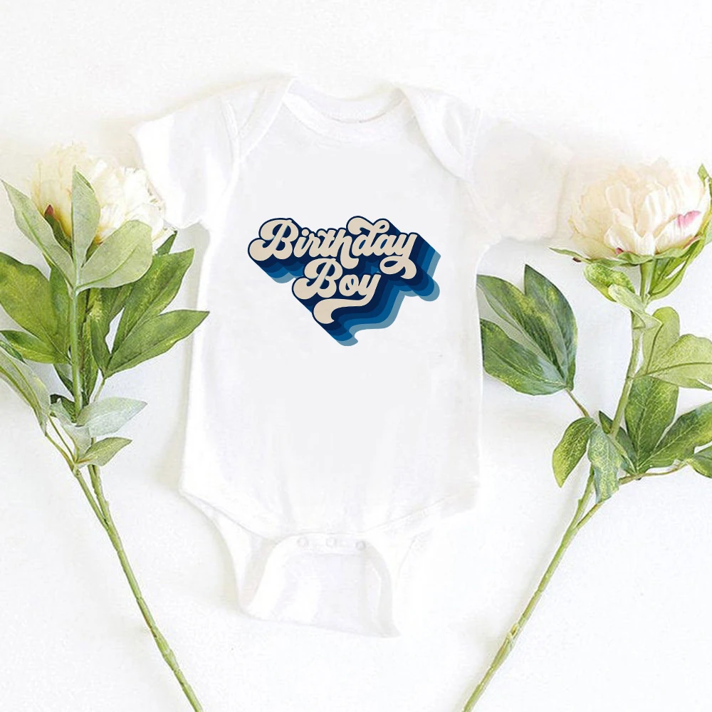 

Birthday Boy Print Newborn Onesie Cotton Summer 1 Year Infant Outfits Itmes Short Sleeve O-neck Breathable Baby Bodysuit 2023