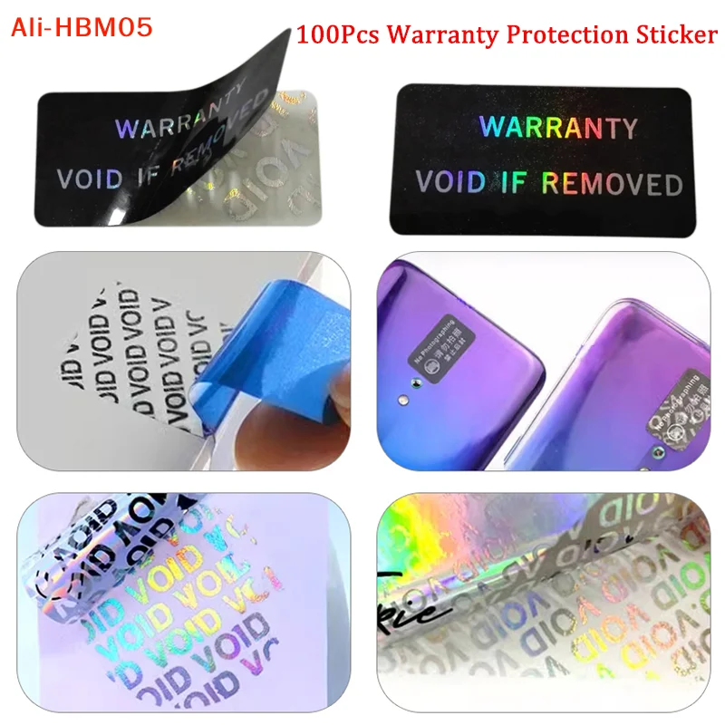 (HB05)100Pc Warranty Protection Sticker Security Seal Brittle Paper Tamper Proof Warranty Void Sticker Adhesive Label Guanante