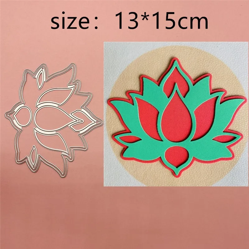 

Hollowed Lotus Flower Metal Cut Dies Stencils for Scrapbooking Stamp/Photo Album Decorative Embossing DIY Paper Cards