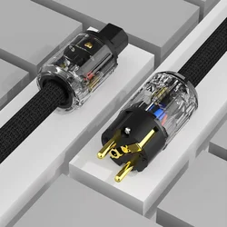 Hifi Audio US/EU Power Cord Cable Power Plug OFC Copper Cable Hi-End 400 Signature With Gold Plated Connector