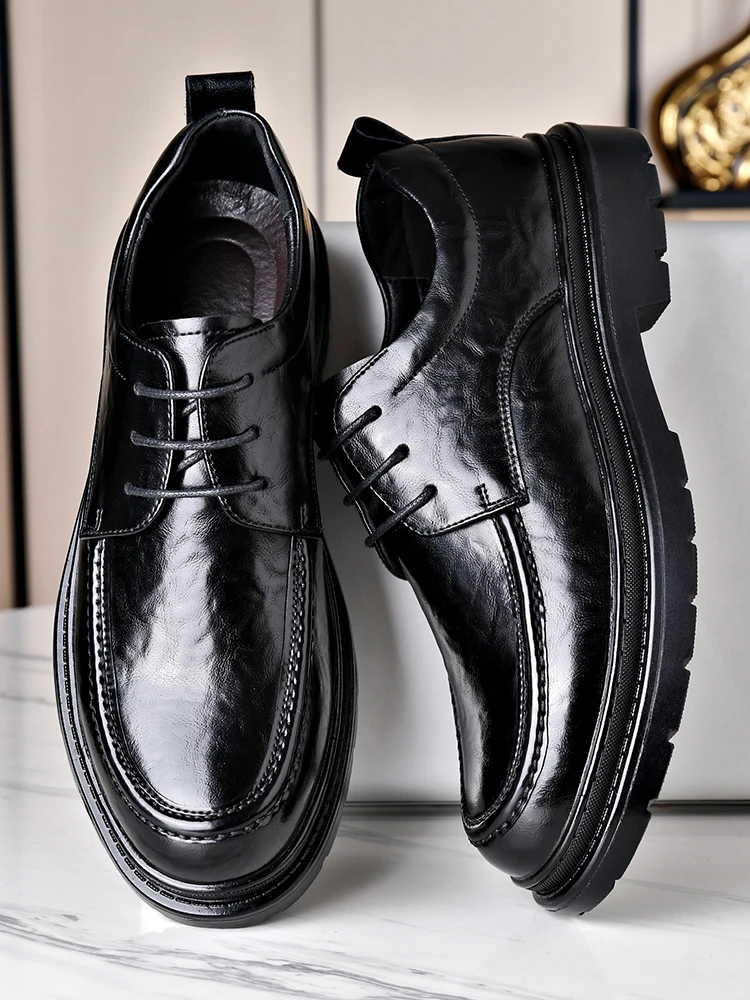 

Мужские кожаные боты Plover Busin Casual oes на шнуровке для работы, свадебные мягкие ботинки Briti Sle Bla Leather Ox oes