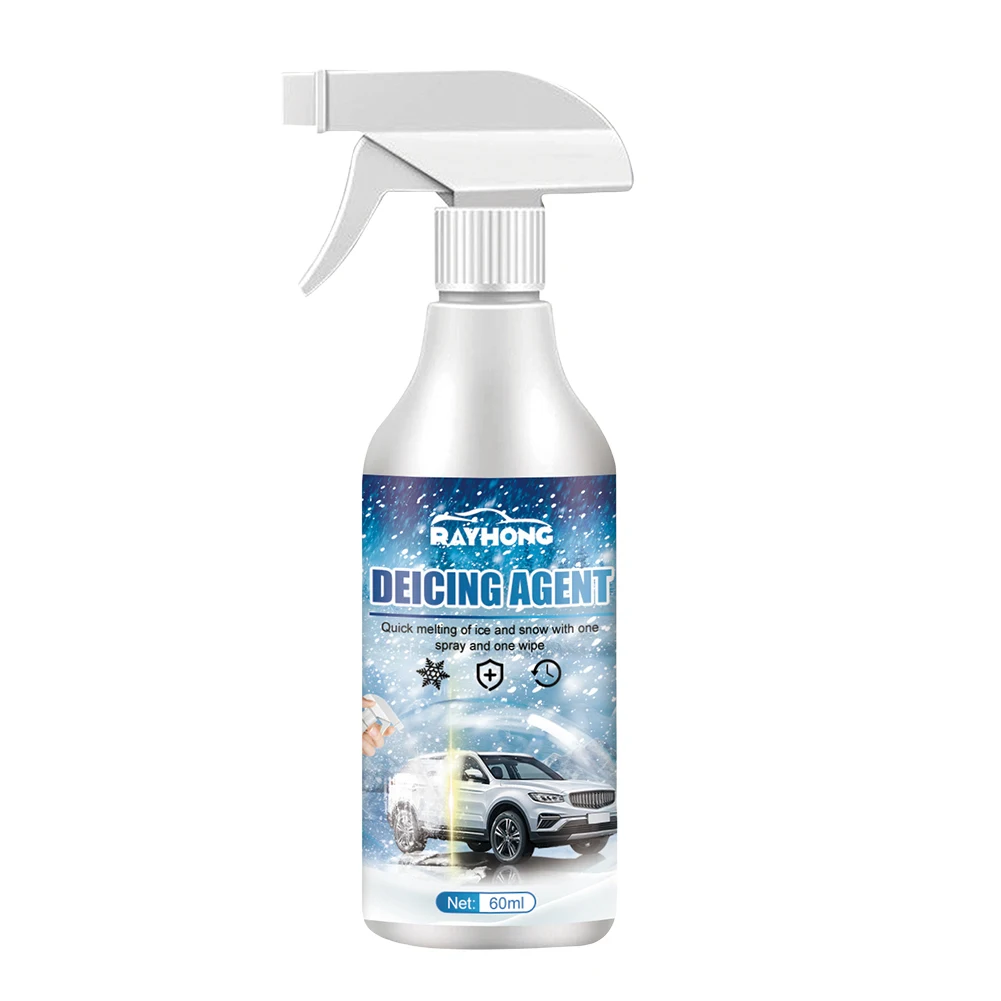 Car Window Cleaner Instantly Melts Ice Fast Ice Melting Spray Road Anti Slip Defrosting Anti Frost Spray Winter Vehicle Supplies