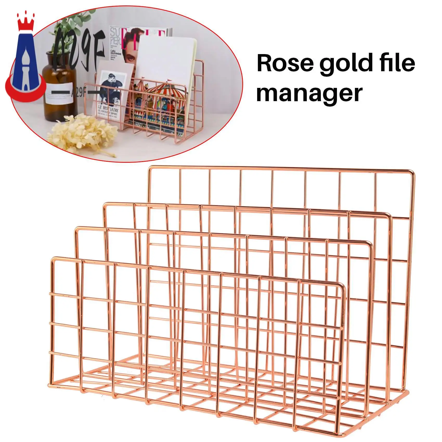 

A29F-Desktop Mail Organizer, 3-Slot Metal Wire Mail Sorter, Letter Organizer For Letters, Mails, Books, Postcards And More, Mail