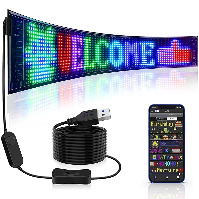 

Smart Connection App Controlled Programmable Led Car Sign Board Scrolling Message Led Matrix Panel Rear Window Car Display Led