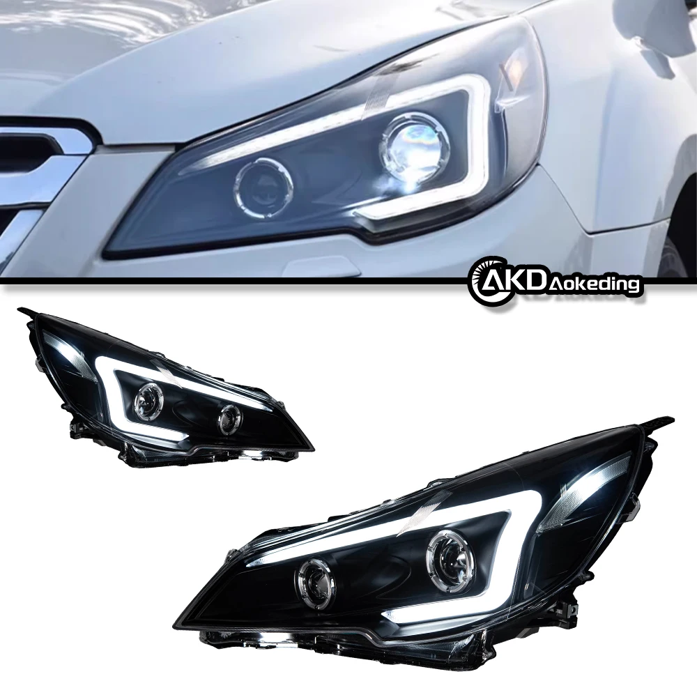 Auto Parts For Outback  Headlights 2010-2014 latest Styling LED Daytime Lights Dual Projector Car Accesorios Modified