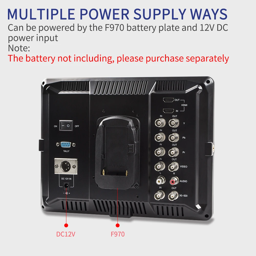 FEELWORLD FW1018SPV1 10.1 بوصة 3G-SDI HDMI كاميرا مراقبة ميدانية IPS 1920x1200 مع شكل موجي ثلاثي الأبعاد بلغت ذروتها 3 ألوان تالي ضوء