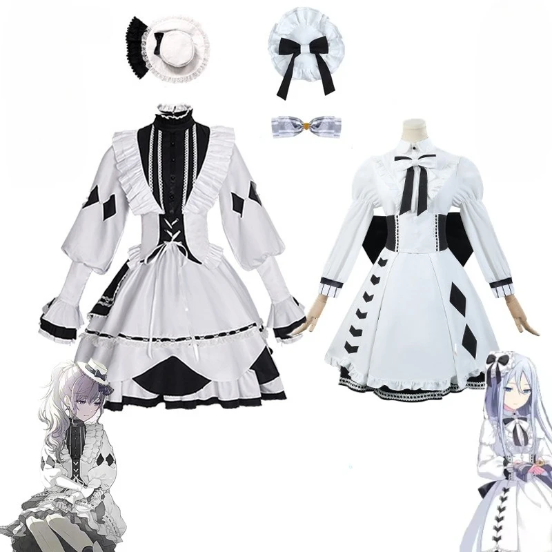 

Yoisaki Kanade Asahina Mafuyu Cosplay Costume Wig Anime Project Sekai Lovely Lolita Dress Halloween Outfit for Women