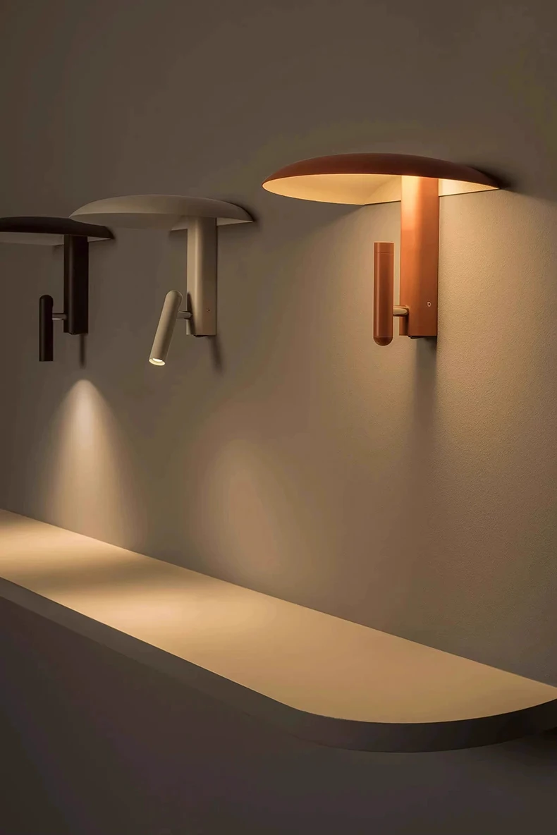 Wall Lamp 2 LEDs Black Orange Green Metal With Switch 3000K