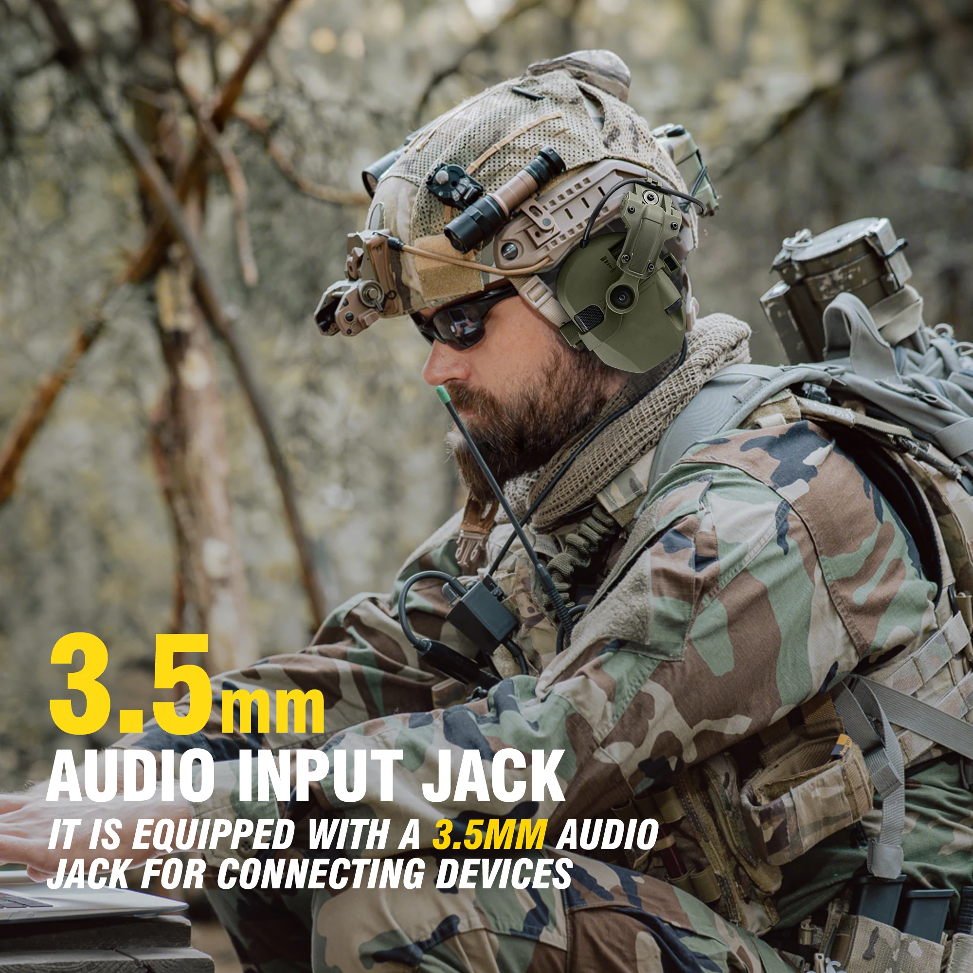 In-Ear Protectors Military Tactical Electronic Outdoor Hunting Sound Pickup Noise Reduction Protection Headphone NRR 23dB