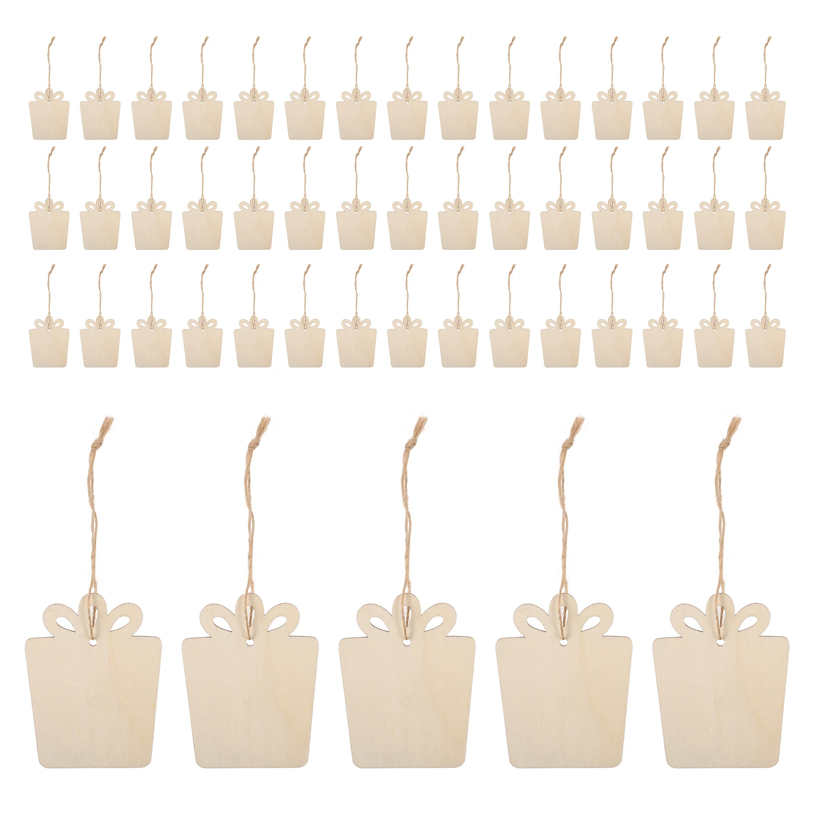 

100pcs Christmas Wood Slices Diy Unfinished Wooden Ornaments Pre-Drilled Craft Decor For Holiday Tree Hanging Centerpieces Xmas