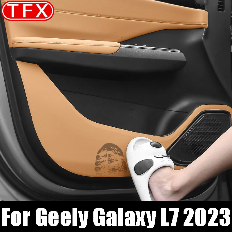 For Geely Galaxy L7 2023 Car Styling Leather Door Anti Kick Pad Protection Side Edge Film Protector Stickers Auto Accessories