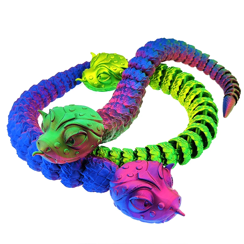 3D Printed Toys Figures Snakes Multi-joint Model Ornament Realistic Animal Decorations Relieving Desktop Novelty Toy Kids Gifts