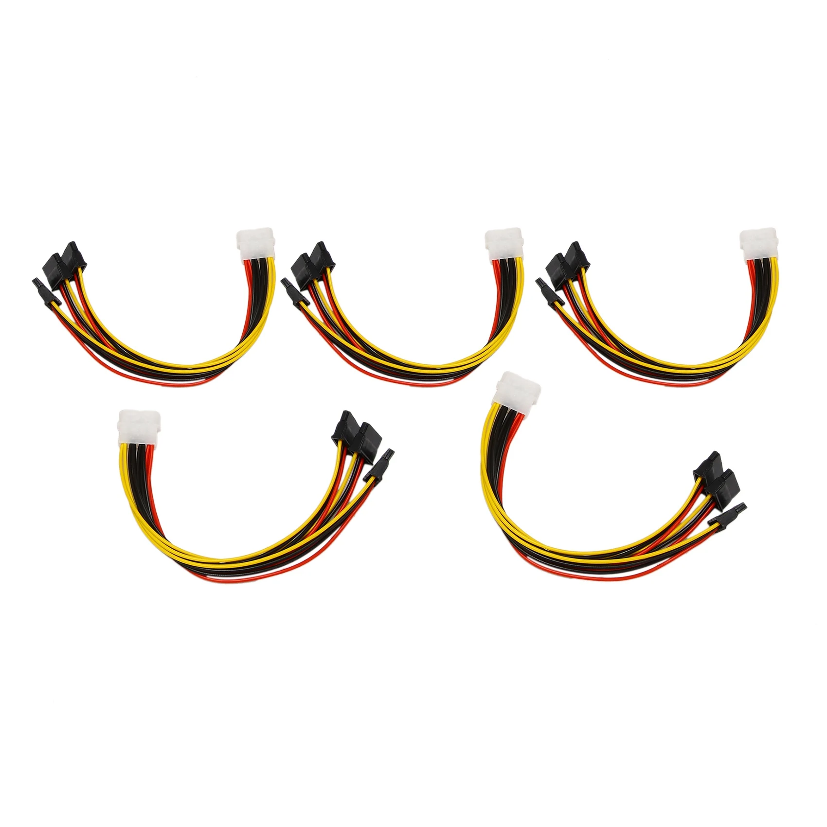 5PCS 4 Pin IDE Molex to 3 Serial ATA SATA Power Splitter Extension Cable Connectors Computer Connection and Plugin