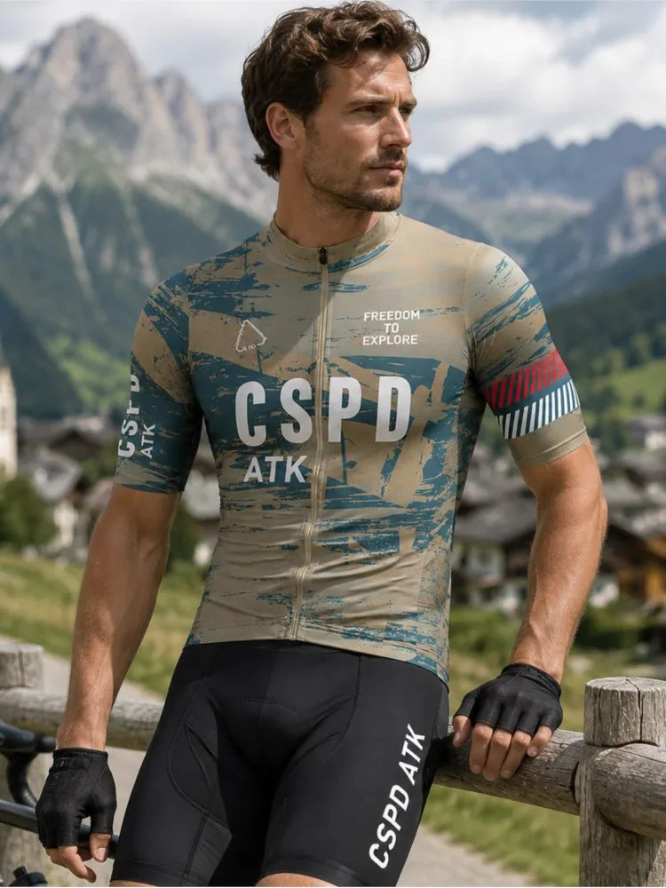 AliExpress NONE CSPD ATK Cycling Clothes Mtb Male Clothing Equipment Man Professional Shirt Shorts Men Jumper Summer Bike Jersey bib