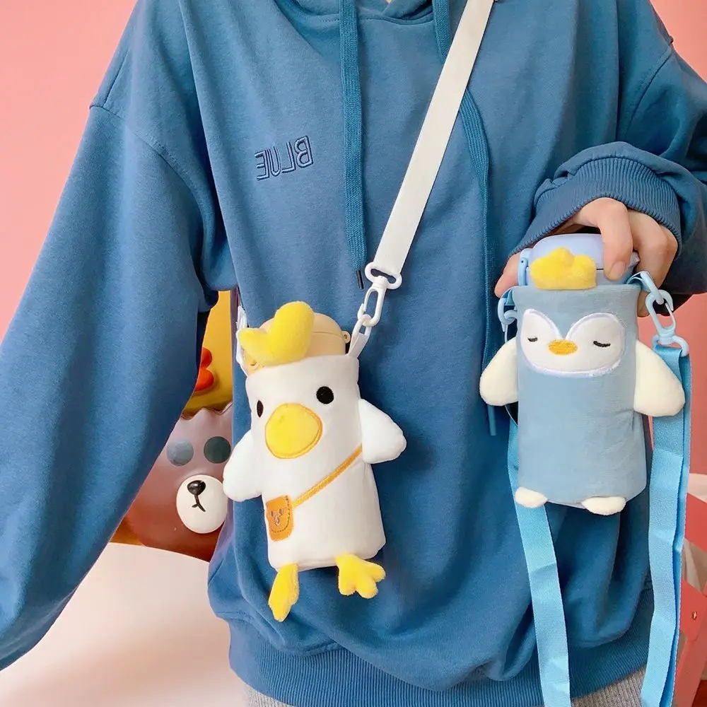 

Water Bottle Bag Cartoon Animals Portable Insulated Cup Sleeve with Adjustable Strap Carrying Water Bottle Cover Autumn Winter
