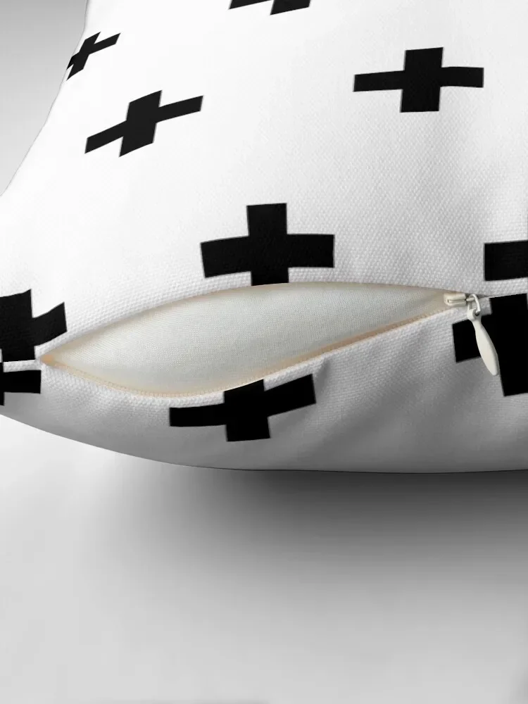 Swiss Cross Crosses Pattern minimal minimalist monochrome Scandinavian Scandi Skandi Throw Pillow Room decorating items pillow