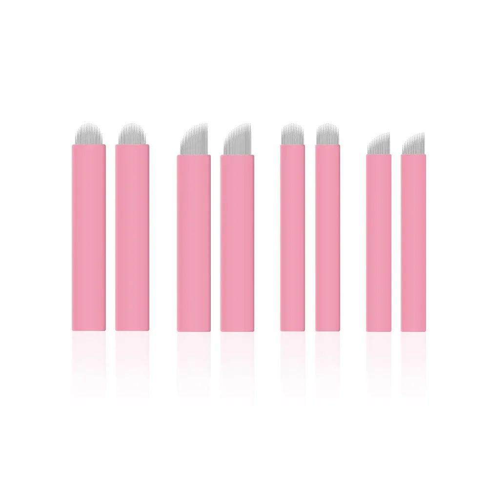 50PCS Nano Sterile Microblading Needles 0.15MM Tattoo Eyebrow Lip Blades Embroidery Manual Pen Nanoneedles Tattoo Supplies