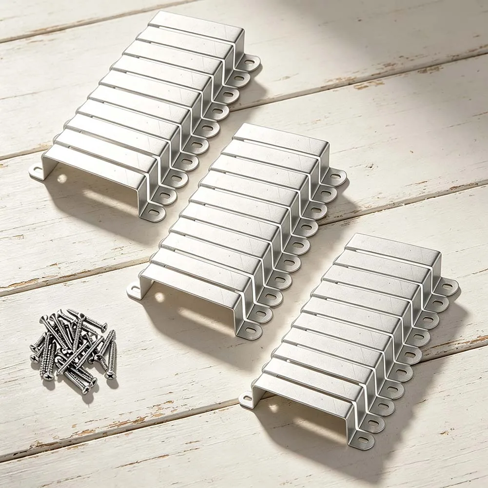 Outdoor Fence Post Repair Hardware 30pcs Metal Brackets and 60 Screws for Stabilizing and Reinforcing Concrete Posts