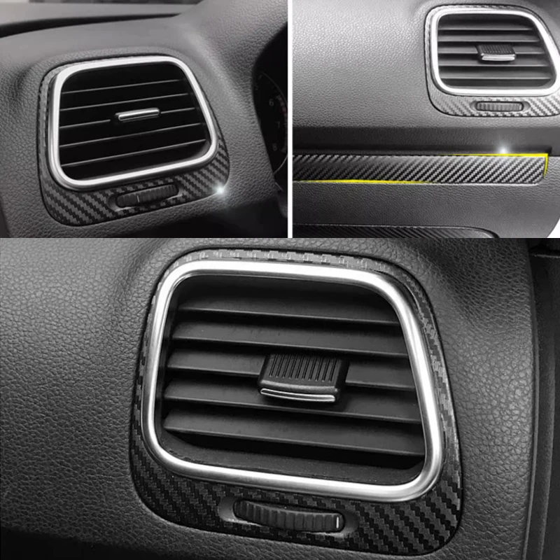 KUNGKIC Autocollant Fibre Carbone Console Centrale Volkswagen Scirocco 2009-2014 - Décoration Intérieur Voiture
