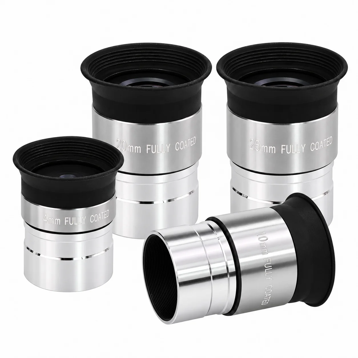 1.25-Inch Telescope Eyepiece Set, 4mm 10mm 20mm Multi-focal Eyepiece Kit Fully Multi-Coated Optics