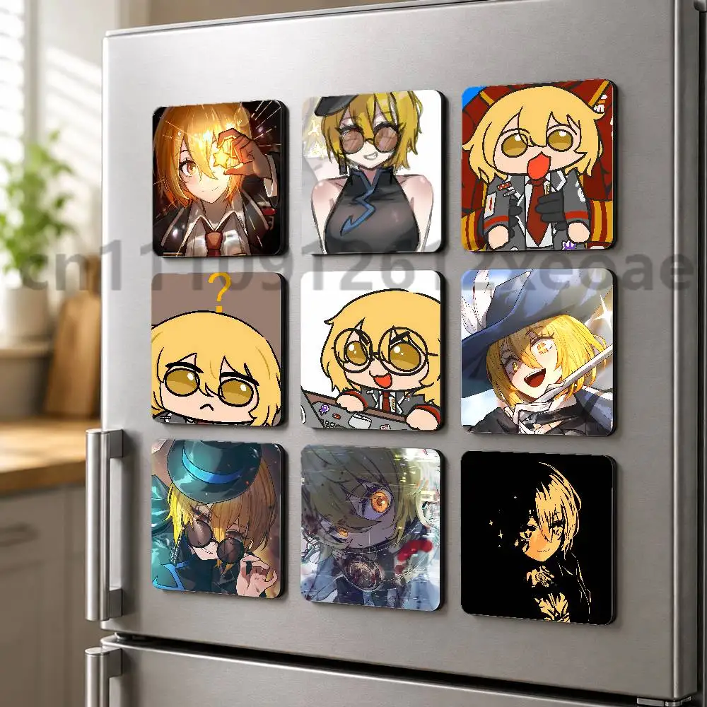 Don Quixote Limbus Company PVC Fridge Magnet 55x55mm Cartoon Refrigerator Sticker for Kitchen Home Decor DIY