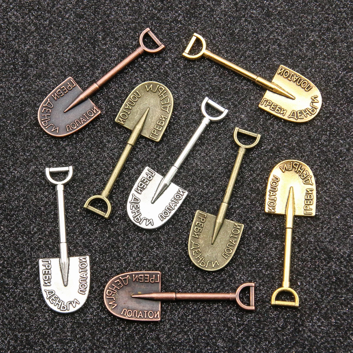 10pcs 15*45mm Vintage Charms Shovel Pendant 4 Color Fit Bracelets Necklace DIY Metal Jewelry Making