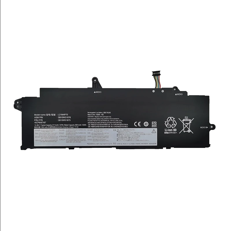 Laptop Battery L21L4P73 L21B4P71 L21D4P74 L21M4P75 For ThinkPad T14s Gen 3 Gen 4 21BR 21BS 21F8 21F9 Series 15.36V/57Wh/3711MAH
