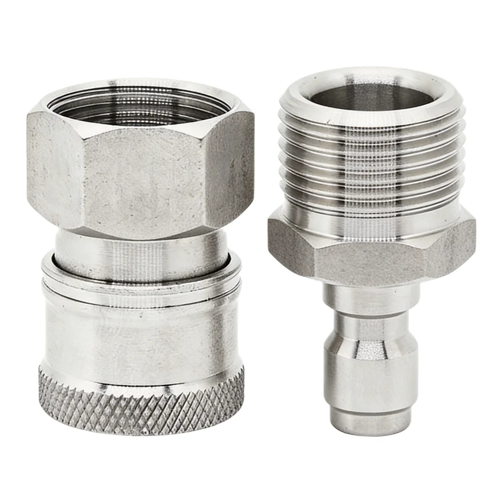 High Pressure Washer Quick Connect System Made of Stainless Steel with 22x1.5 Thread Dimensions for Repeatable Secure Engagement