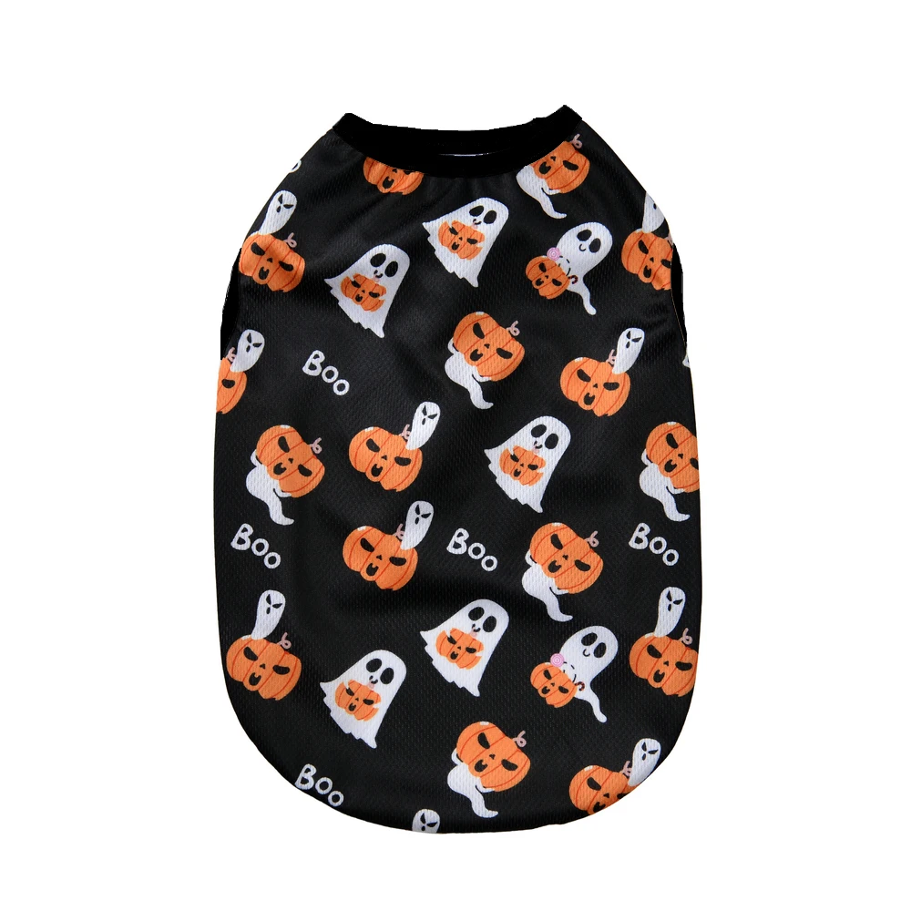 Halloween Kürbis Print Hunde kleidung für kleine mittelgroße Hunde Katzen atmungsaktive Haustier T-Shirt Chihuahua Französisch Bulldogge Welpen Kostüme – Detail 12