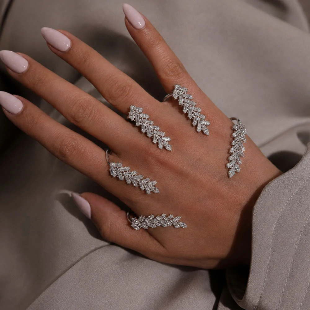 Fashion Cubic Zircon Palm Cuff Bangle Wedding Hand Accessories 2026 Boho Geometric Crystal Bracelet Bangle Adjustable for Women