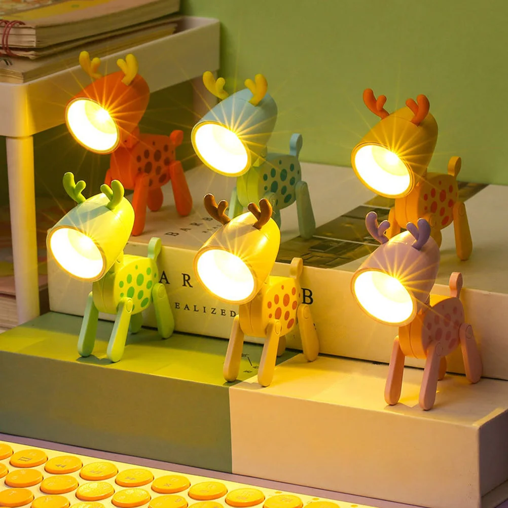 جميل الغزلان ليلة مصباح LED غرفة نوم ديكور ضوء لينة عيون دافئة ودية هدية الكريسماس الغزلان ضوء مصباح الليل لغرفة النوم #5