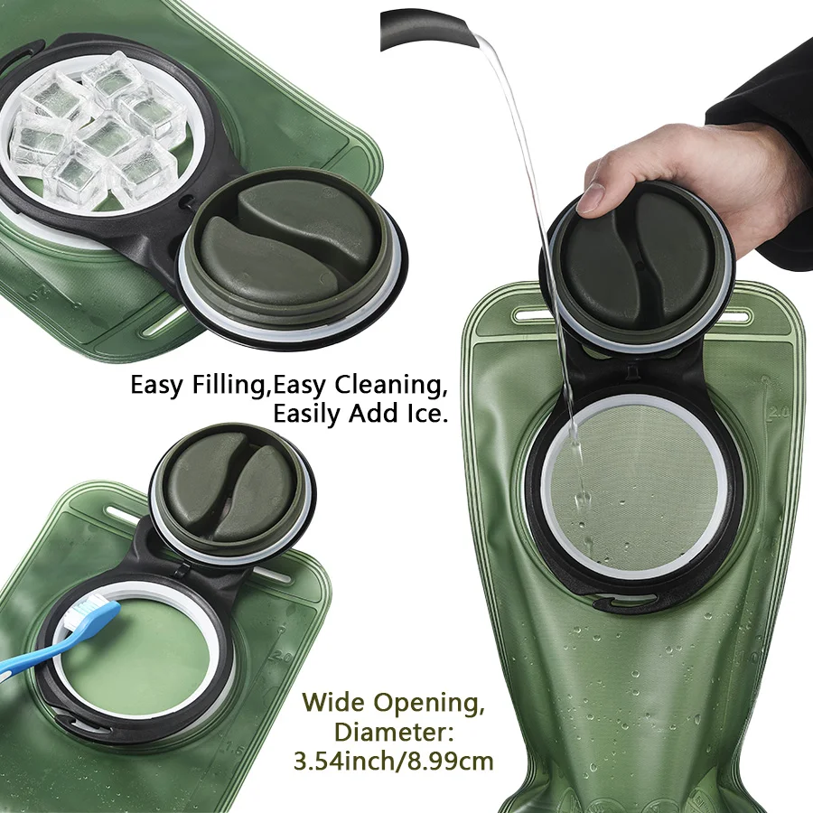 Quick release 1.5L-3.0L hiking backpack leak proof water bag BPA free water bag suitable for camping, cycling, and running