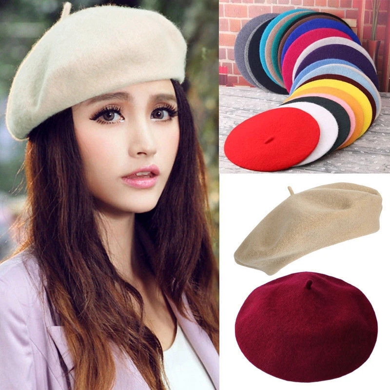 Candy Color Wool Felt Berets Hat Women Spring Autumn Fashion Retro Pumpkin Caps Ladies Elegant Street Arts Painter Hats 2024 New