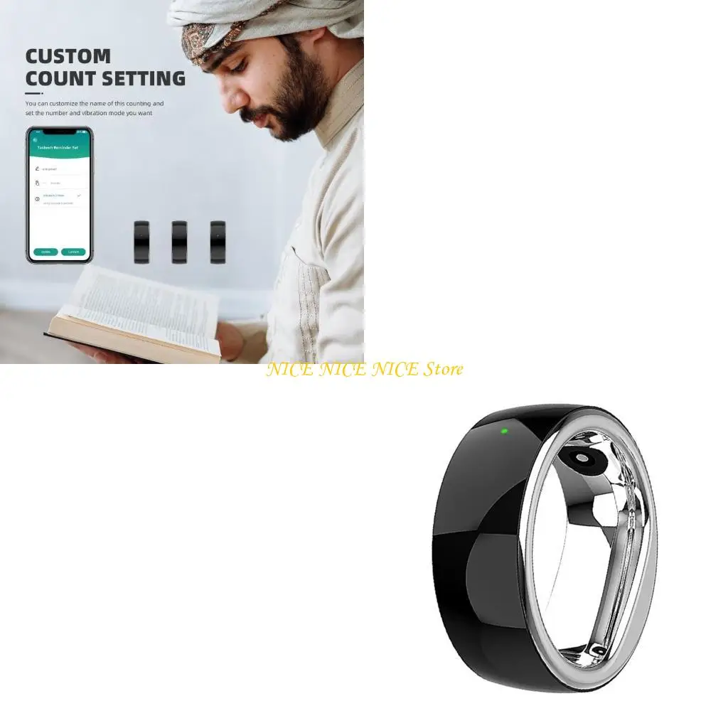 

Multifunctional Tasbih Counter Rings Counter Islamic Prayer Reminder Finger Counter Multifunctional Display Device Gift