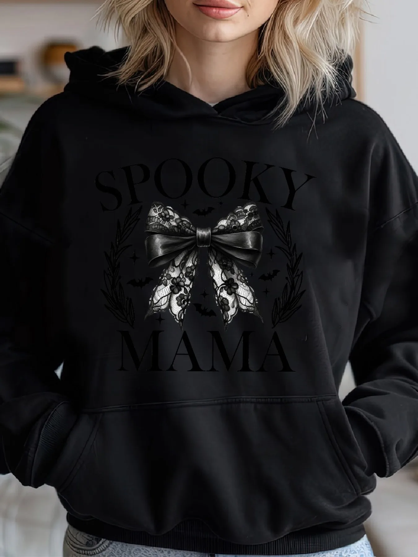 

Halloween Bow Graphic Printing Autumn and Winter Cotton Men's and Women's Hoodies Outdoor Street Sports Training Brand Trend